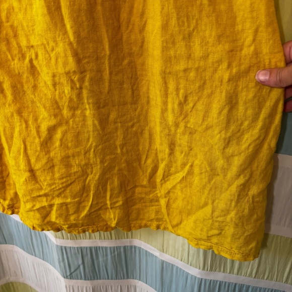 Terzo Millennio Yellow Linen Dress Boho Lagenlook Sz XL - Picture 4 of 9